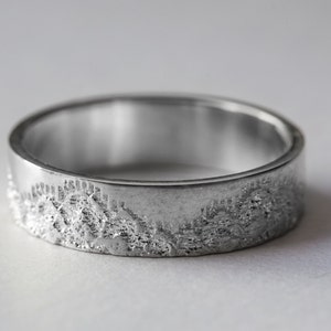 Platinum Wedding Band with Lace Texture, Platinum Wedding Ring, Platinum Lace Ring, Platinum Ring for women, Lace Ring for her, Anniversary image 2