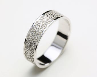 Mens Silver Wedding Ring, Mens Wedding Band, Unique Wedding Ring, Mens Ring Silver, Mens Rings, Wedding Band,Wedding Band Men,Geometric Ring