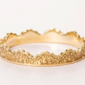 14K Gold Krone Ring, Spitze Kronenring, Gelbgold Krone Band, Krone Ehering, Krone Trauring, Stapeln Krone Ring, Kronenband