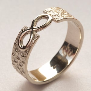 Men&#39;s Infinity Ring, White Gold Infinity Ring, Infinity Wedding Band, Infinity Band Ring, Infinity Knot Ring, Men&#39;s Gold Wedding Ring,