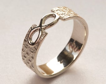 Men's Infinity Ring, White Gold Infinity Ring, Infinity Wedding Band, Infinity Band Ring, Infinity Knot Ring, Men's Gold Wedding Ring,