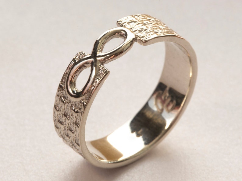 Men's Infinity Ring White Gold Infinity Ring Infinity - Etsy