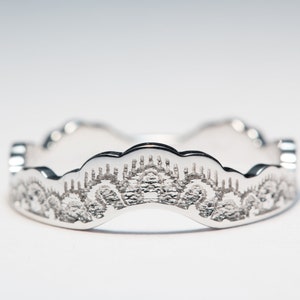 Geschwungener Ehering, Geschwungener Ehering, Geschwungener Goldring, Ring mit Kurve, Geschwungener Ehering, Hochzeit Band, Spitze Ehering, Weißgold Ehering
