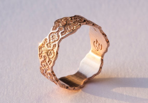 Rose gold lace best sale ring