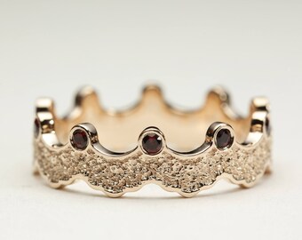Ruby Crown Ring: 14k Rose Gold Eternity Band