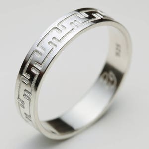 Gold Men&#39;s Wedding Band, Promise Rings For Men, Promise Ring, Men&#39;s Gold Wedding Band, Geometric Men&#39;s Wedding Ring, Textured Wedding Ring