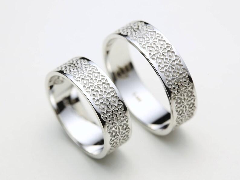 His And Hers Wedding Bands Matching Wedding Bands Matching Etsy