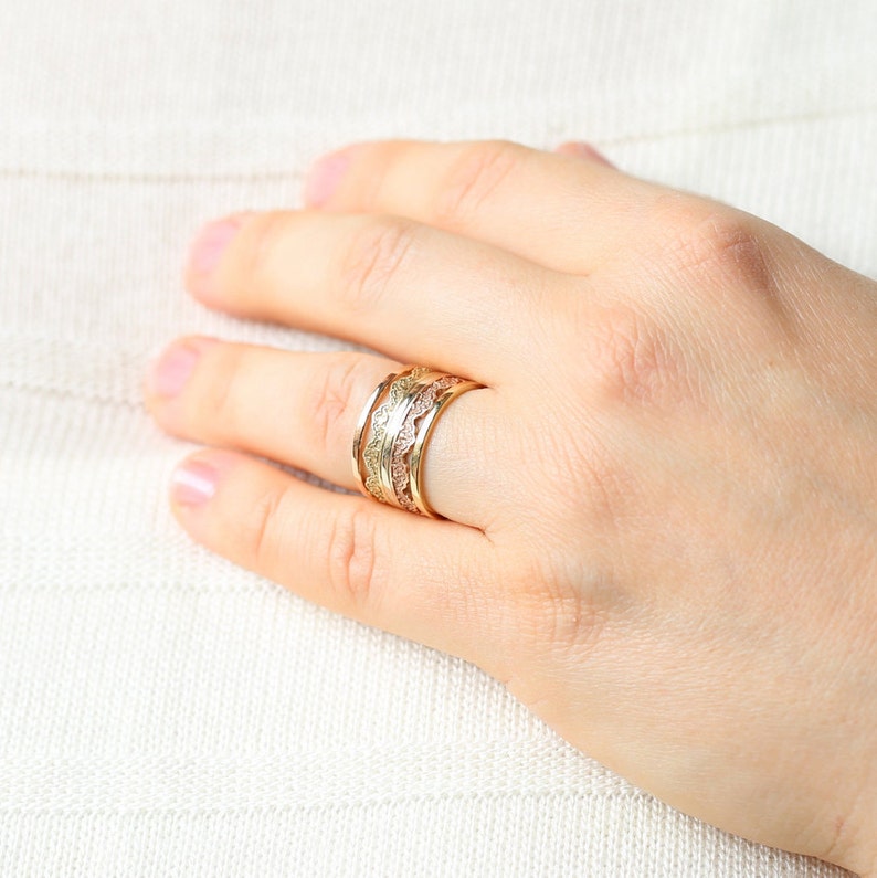 art deco stackable rings