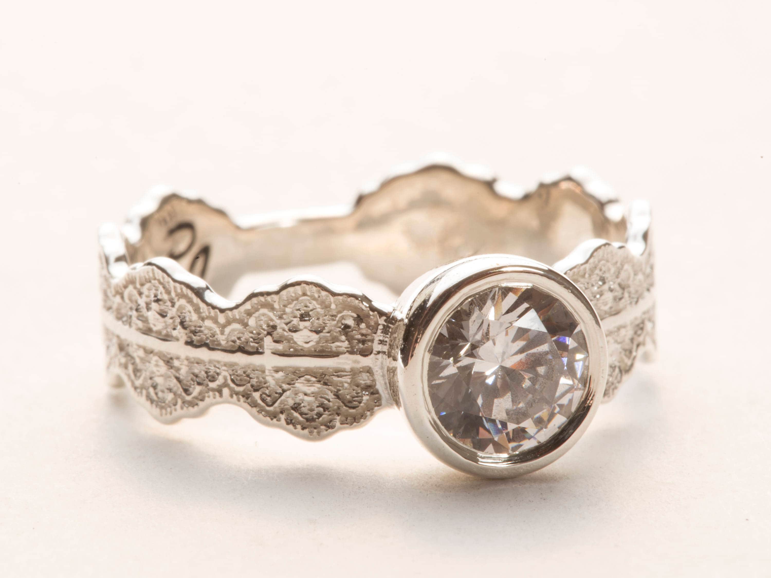 Unique Silver Engagement Ring Inexpensive Engagement Ring Etsy