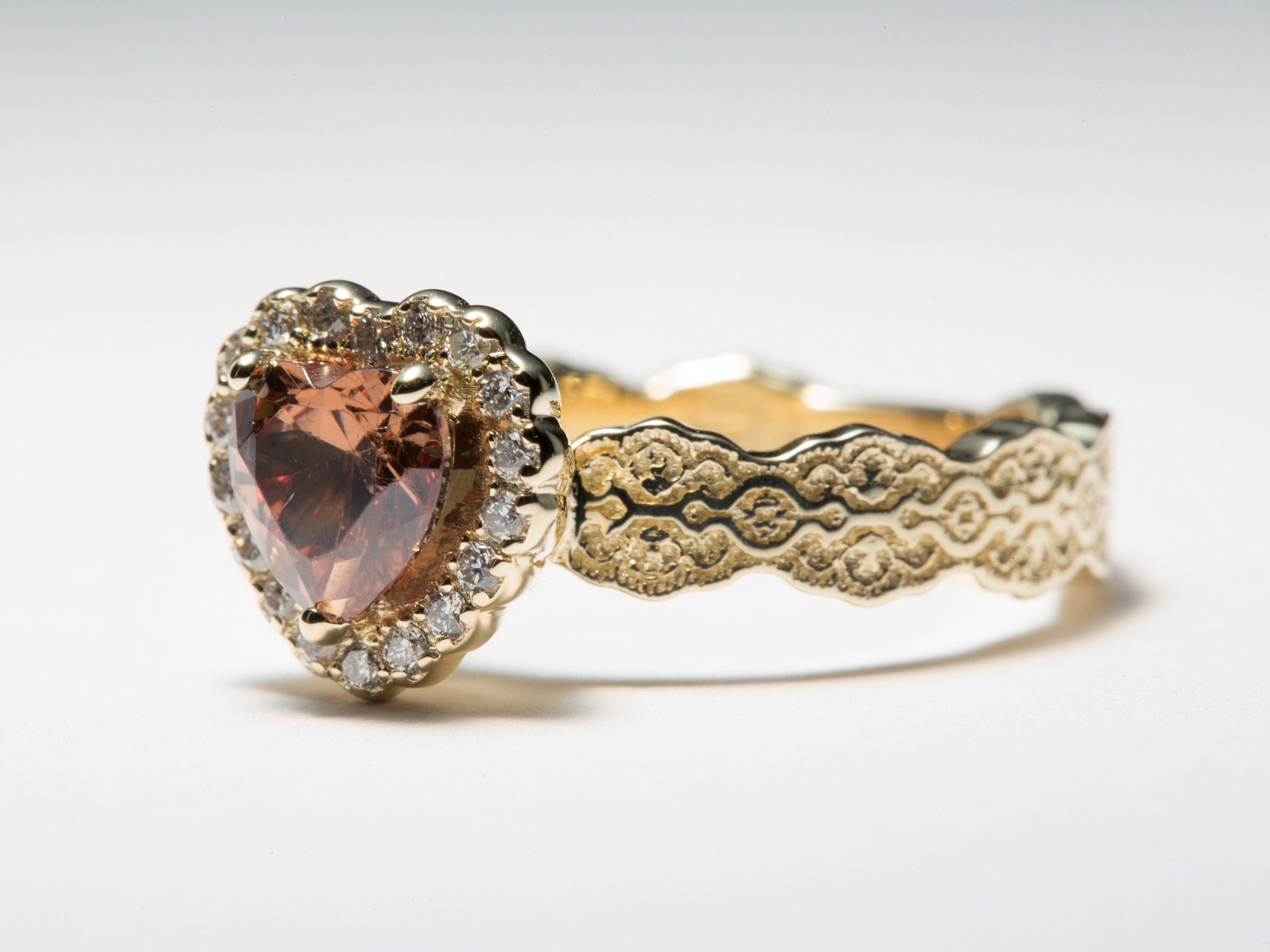 Heart shaped chocolate diamond ring sale