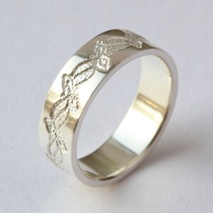 Silver Leaf Wedding Ring, Silver Wedding Band, Nature Silver Ring, Nature Ring, Boho Ring, Boho Wedding Ring,Boho Jewelry,Ecological Jewelry