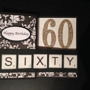 Handmade Double Z card- Scrabble