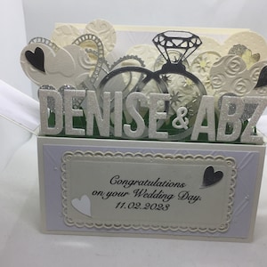 Tarjeta extra grande hecha a mano en una caja: tarjeta para boda, compromiso o aniversario
