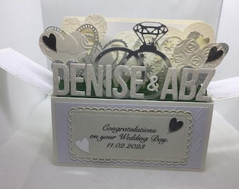 Extra large handmade card in a box-Wedding/Engagement/ Anniversary card