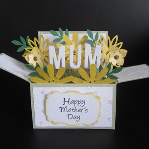 3D Handmade birthday card in a box -chrysanthemums ( Mother's Day)
