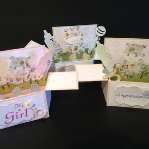 Baby Handmade card in a box- PERSONALISED
