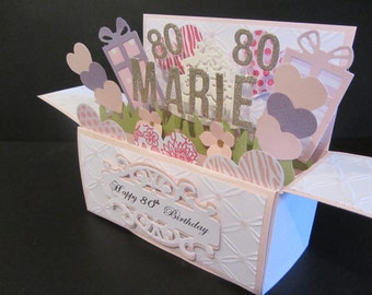 Extra large 3D Handmade  Birthday  card in a box- presents