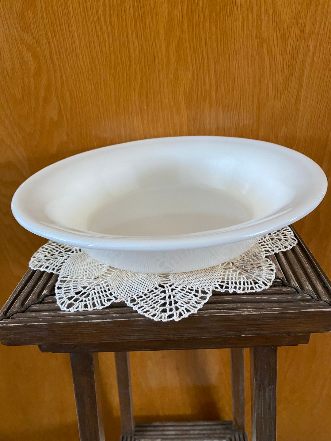 Vintage Corning Milk Glass Serving Bowl Etsy