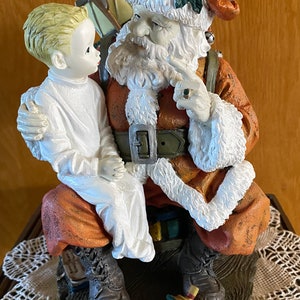 Vintage Saturday Evening Post Santa w/Boy Figurine