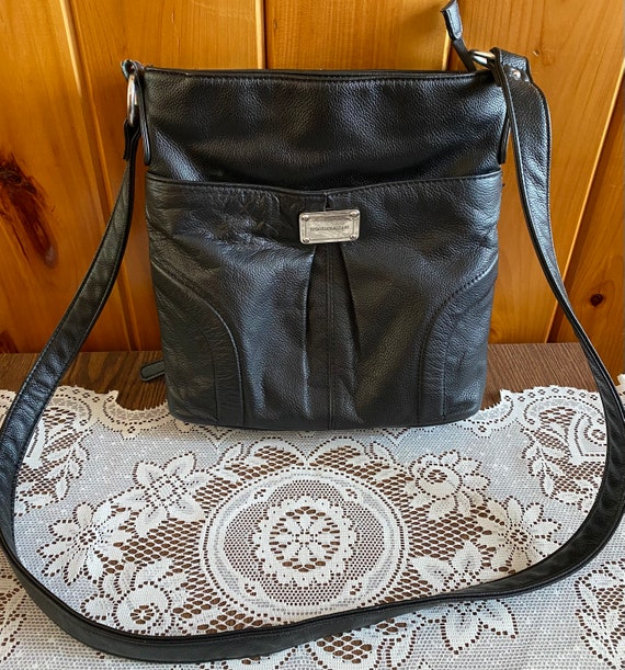 black leather stone mountain handbags