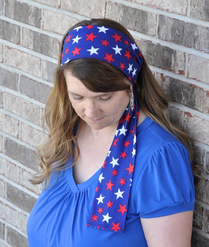 Women S Stars Stretch Hair Wrap Head Scarf Headband Etsy