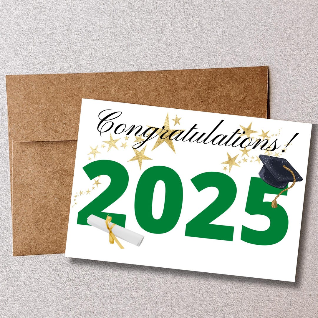 Graduation Printable Card, Congratulations 2025 Card, Congrats Card ...