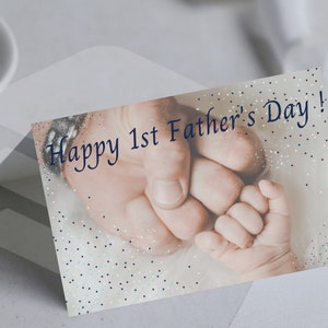 Happy 1st Father&#39;s Day printable card, Father&#39;s Day gift from baby, 1st Father&#39;s Day card, Father&#39;s Day card digital download