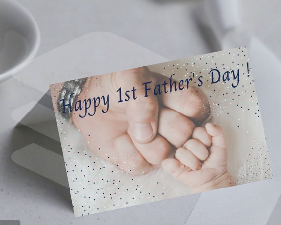 Happy 1st Father's Day Printable Card Father's Day | Etsy