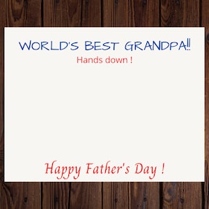 Father's Day Printable Card for Grandpa, Hand Print Art, Grandpa Father ...