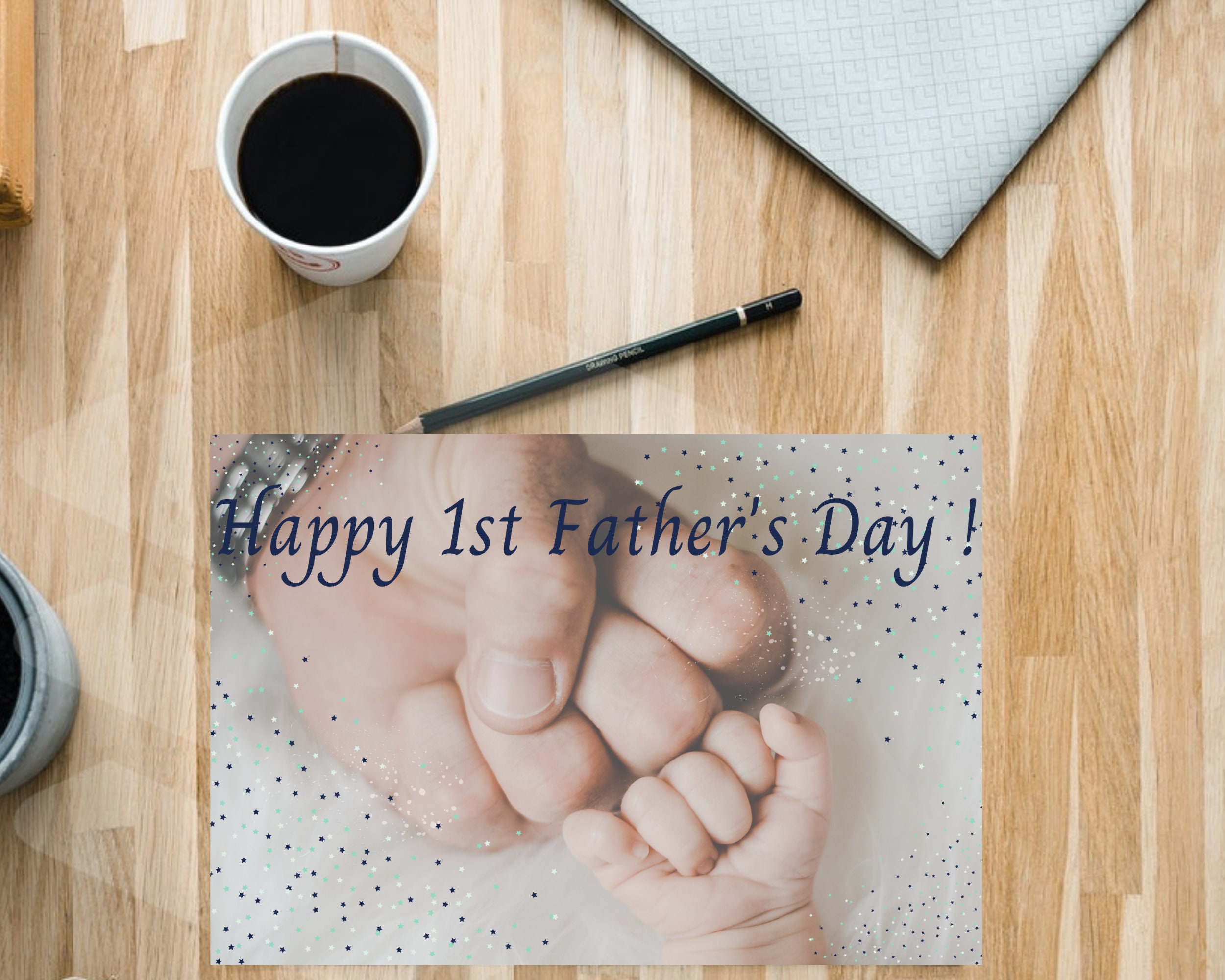 Happy 1st Father's Day Printable Card, Father's Day Gift From Baby, 1st ...