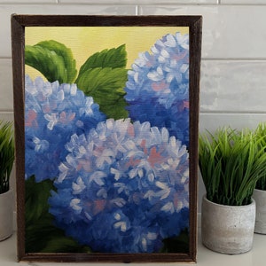 Arte de pared de primavera imprimible, Arte imprimible de hortensias, Estampado de hortensias azules, Estampado de pintura floral, Estampado de flores azules, Arte digital