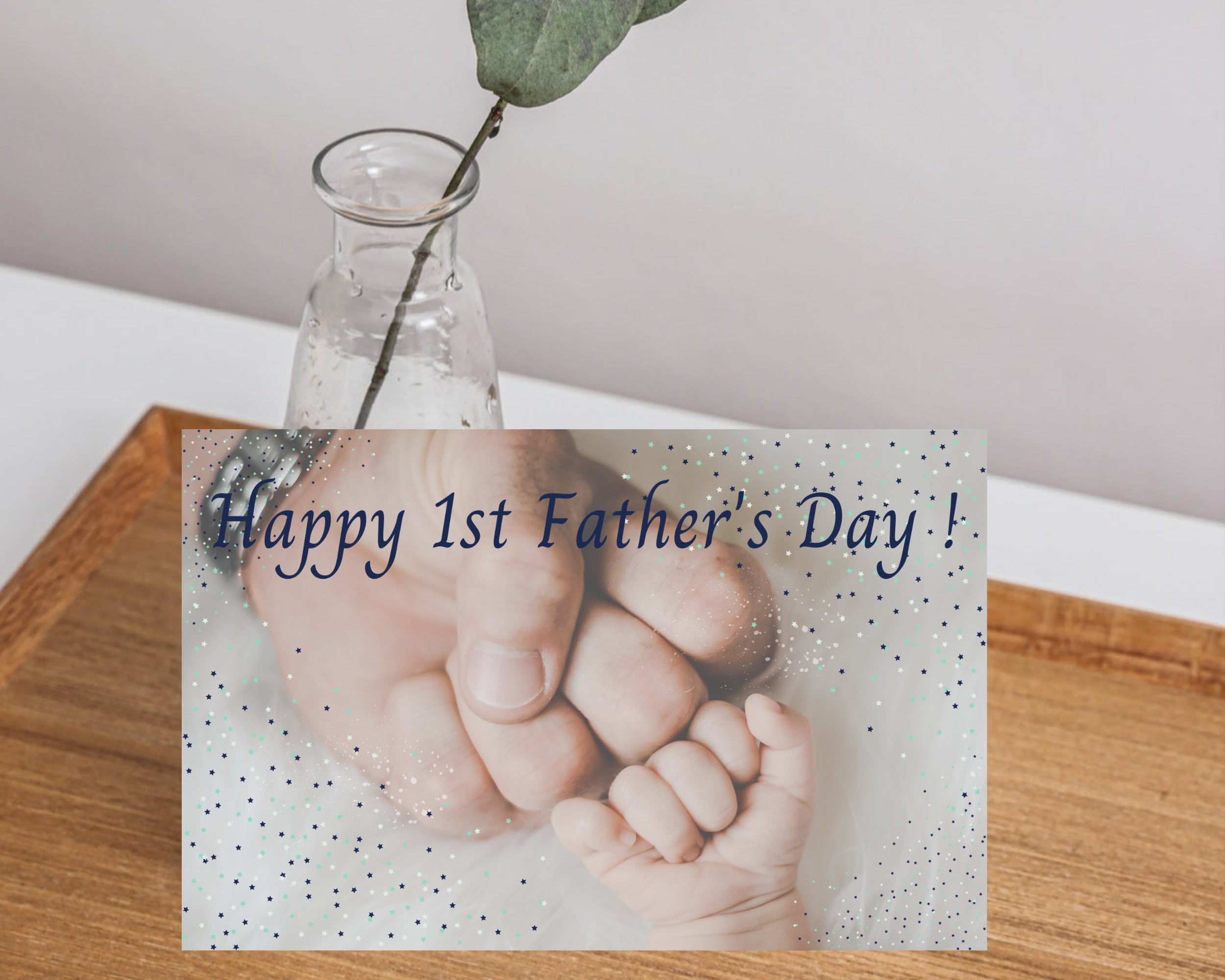 Happy 1st Father's Day Printable Card, Father's Day Gift From Baby, 1st ...