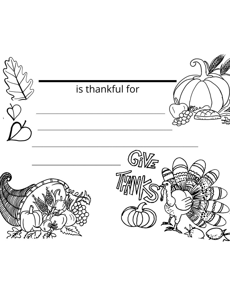 PRINTABLE Thanksgiving Coloring Page Jpg Pdf Digital Print Etsy Printable thanksgiving coloring page jpg pdf digital print etsy