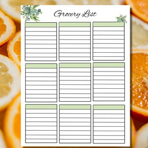 Grocery list printable, shopping list, grocery checklist, grocery planner