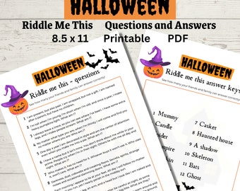 Halloween Adiviname este juego, juego para niños de fiesta de Halloween, actividad de Halloween, alternativas de truco o trato