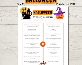 Juego de Halloween ¿Prefieres?, Juego para niños de fiesta de Halloween, Alternativas de truco o trato