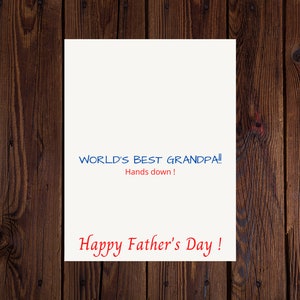 Father's Day Printable Card for Grandpa, Hand Print Art, Grandpa Father ...