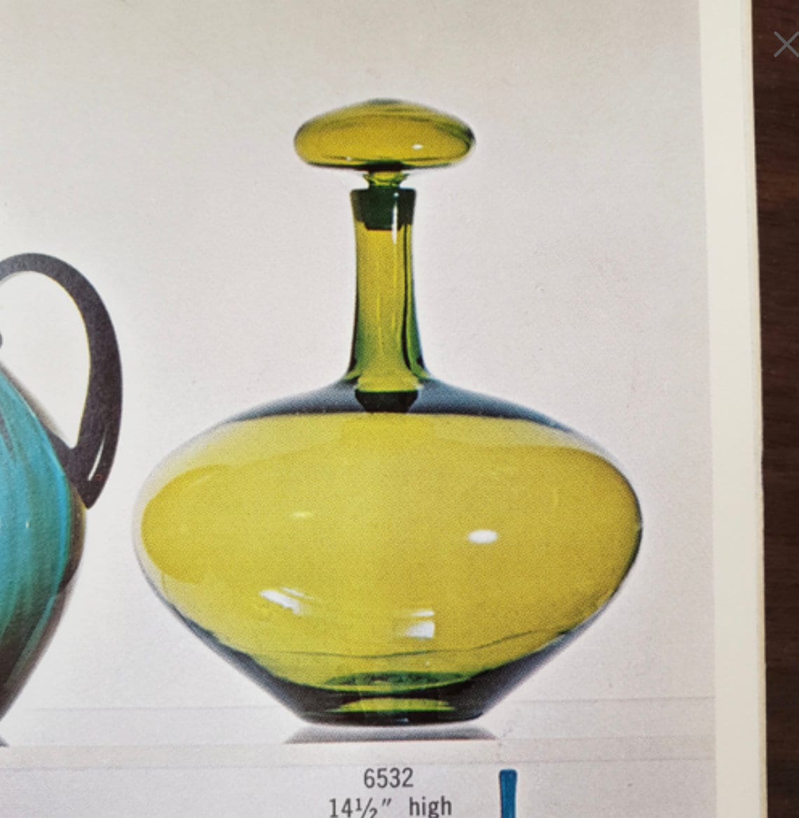 Vintage Blenko Glass Decanter Model 6532 1965 Chestnut Etsy