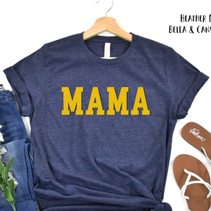 Retro Varsity College Mama Tee,Blessed Mama Tee,Mother's Day,New Mama Gift,Baby Shower Gift,Pregnancy Announcement,New MomTee,Mama Tee