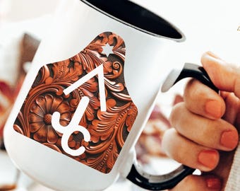 Custom Cattle Brand Mug, Personalized Ranch Coffee Accent Cup, Ranch Logo Mug, Livestock Brand Gift, Western Cowboy Mug, Rancher Gift