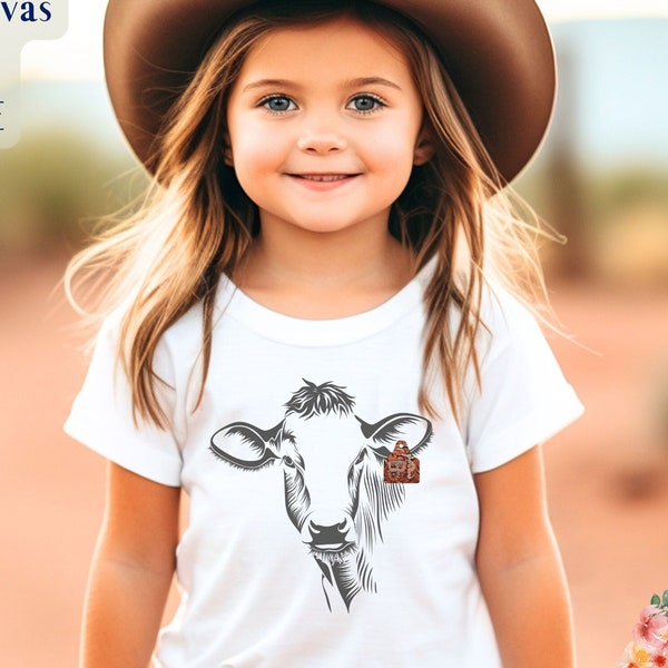 Custom Brand Cow Tag Cattle Company Toddler T-shirt, Personalized Cow Ear Tag Brand Shirt, Custom Ranch Logo, Farm Brand Gift, Cowboy Gift