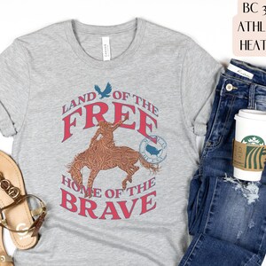 Land Of The Free Because Of The Brave Shirt, Freedom Tour, Retro fourth shirt, Unisex 4th of July, America Patriotic Tee, Independence Day