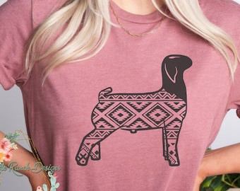 Aztec Show Goat Tee Boer Livestock Tshirt Stock Show Shirt Show Goat t-shirt Aztec Print Goat Unisex Tee Livestock Shirt Stock Goat Show Tee