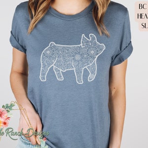 XS to 5XL Floral Show Pig Tee Livestock T-shirt Stock Show Shirt Show Pig t-shirt Floral Print Pig Unisex Tee Livestock Shirt Mom Pig Shirt