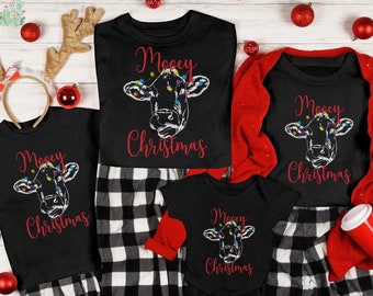 Cute Group Shirt, Mooey Christmas Tee,Family Cow Shirt, Christmas Cow Tee, Xmas Gifts, Heifer Shirt, Farm T-shirt, Ranch Tee, Family Gift