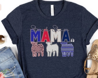 4th of July Heifer Show Life T-Shirt Red White & Blue Heifer Tee Livestock Shirt Stock Show Cattle tshirt Show Mom Patriotic Gift Shirt