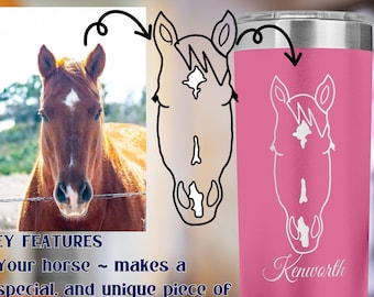 Personalized 22oz Skinny Tumbler,Custom Engraved Horse Coffee Cup,Horse Girl, Equestrian Gift, Horse Mom Gift, Farm Girl, Tumbler, Barn Life