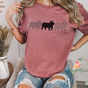 Aztec Show Pig Shirt Show Pig Tee Livestock Tee Stock Show T-shirt Show Gilt Tee Thank a Farmer Duroc Tee Livestock Graphic Stock Show Life