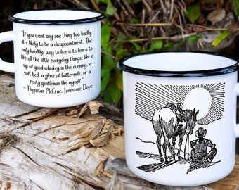 If you want Something too Badly Enamel Camping Mug,We Dont Rent Pigs Mug, Cowboy Gift,Western camp mug,Wild West,Ranch camp mug, Fathers Day