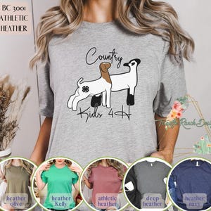 Benutzerdefinierte 4H KIDS Gruppe zeigen Ziege & Lamm Team T-Shirt Vieh T-Shirt Lager zeigen Shirt zeigen Steer Blumendruck Lamm Unisex T-Shirt